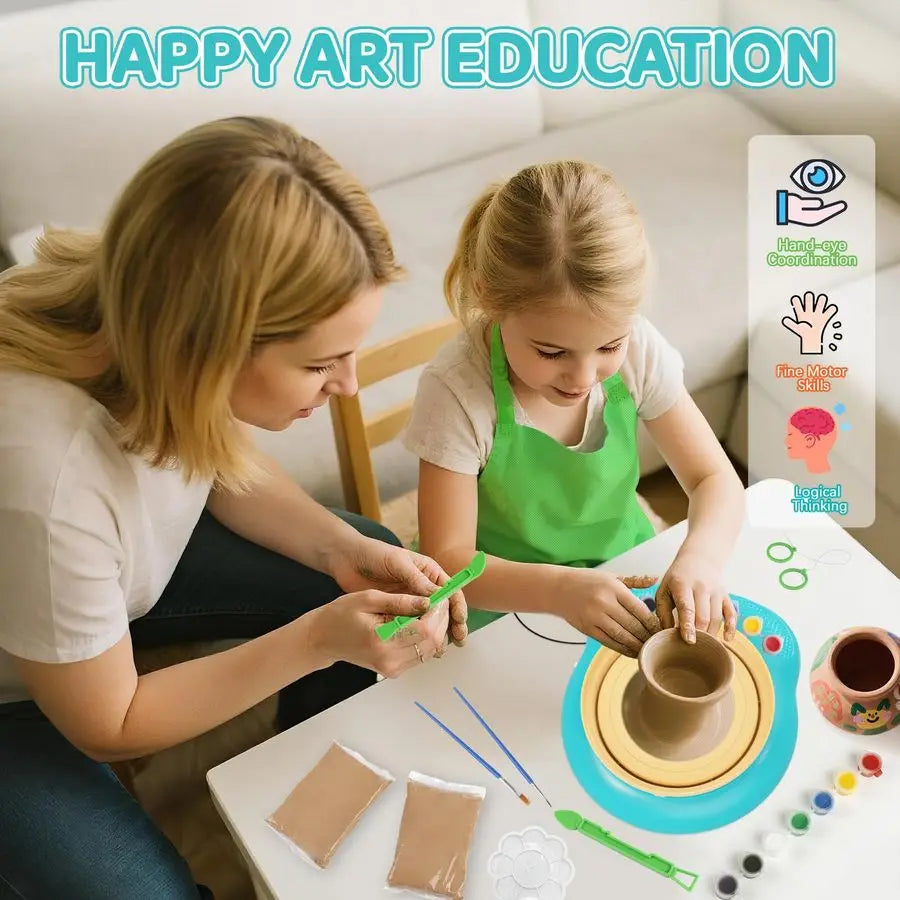 Wheel for Kids, Arts amp Crafts Pottery Painting Toys Kit for Kids Ages 812, Art Supplies with 3 Pack Air Dry Clay and Clay Tool