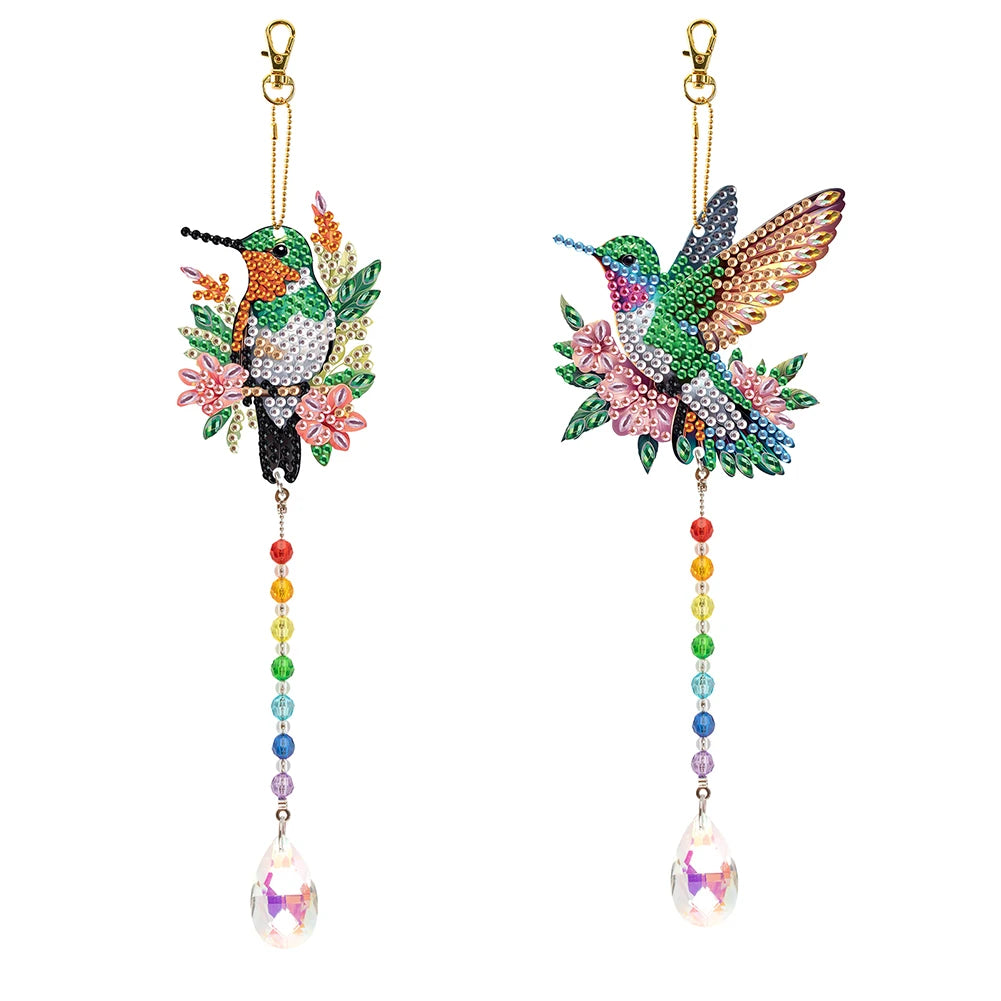 2Pcs Diamond Art Painting Hanging Suncatchers Ornament Diamond Painting Hanging Decor for Home Decor & Gift