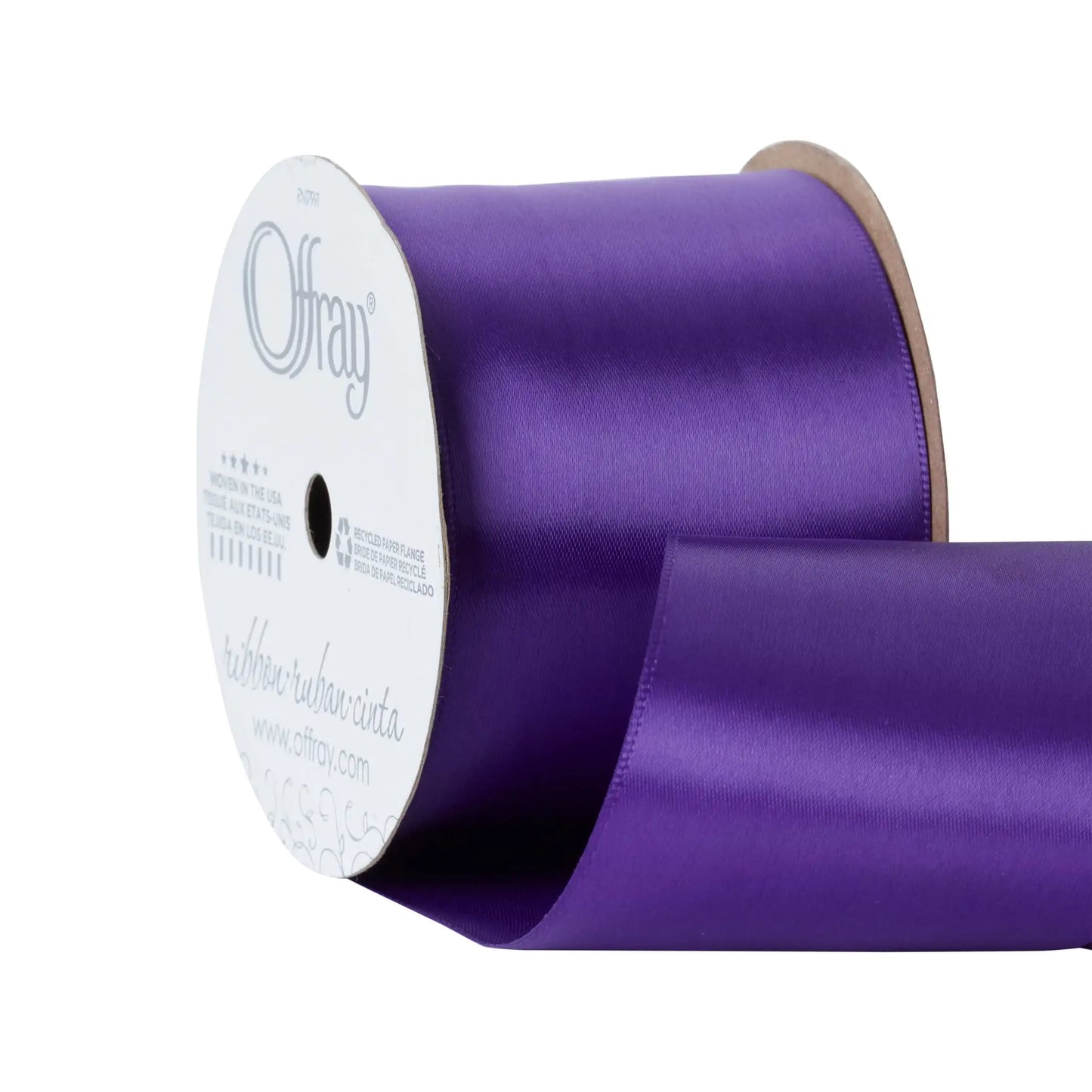 Ribbon, Regal Purple 2 1/4 Inch Single Face Satin Polyester Ribbon, 9 Feet