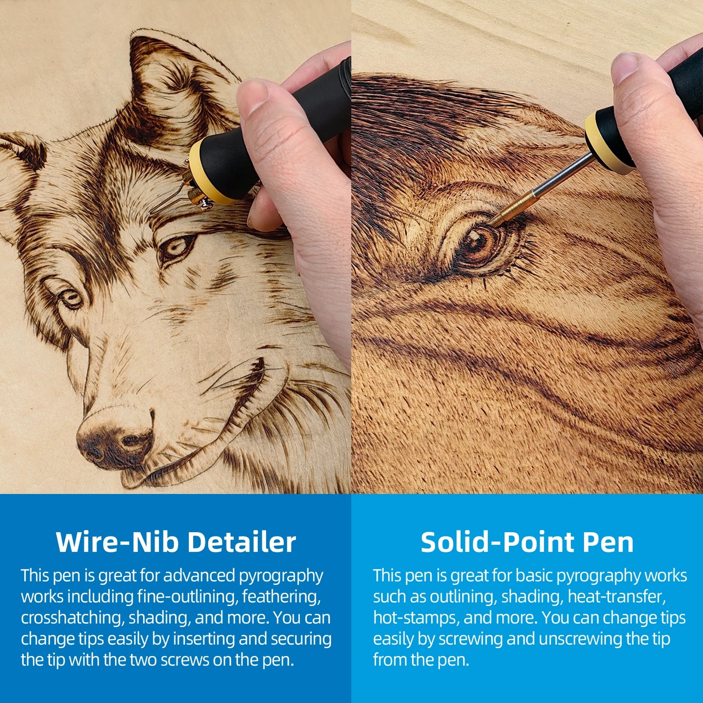 LH55-Z2-NS2 Wood Burner kit Wood Burning Tool Pen   Wood Burning kit with Digital Thermometer Temperature Adjustable Temperature