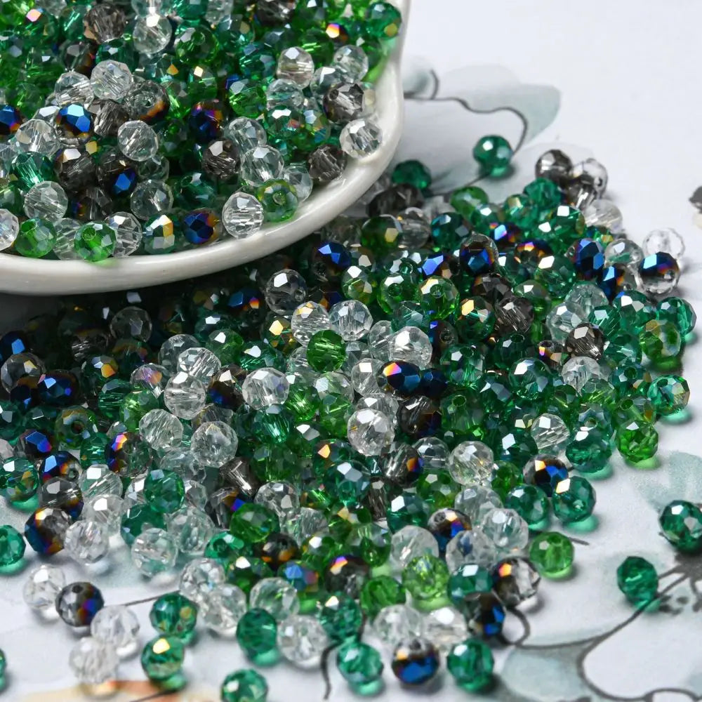 about 60g Faceted Glass Beads 4mm 6mm Rondelle Spacer Loose Beads for Earring Bracelet Necklace Jewelry DIY Craft Making