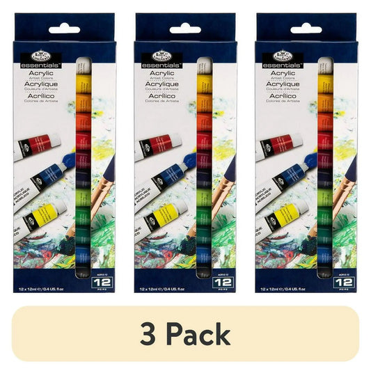 (3 pack) Royal & Langnickel Acrylic Artist Paint Set, 12-Colors