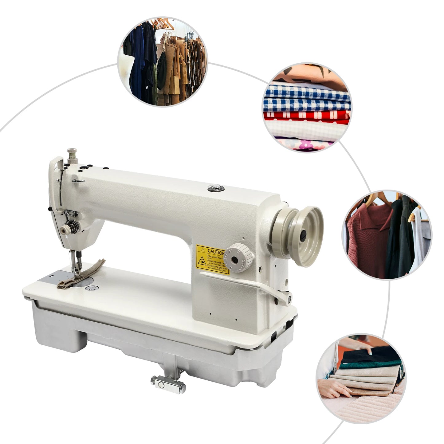 Sewing Machine with 1-5 Adjustable Gauge, Automatic Bobbin Winder, Reverse Stitch,   Durable Iron Build