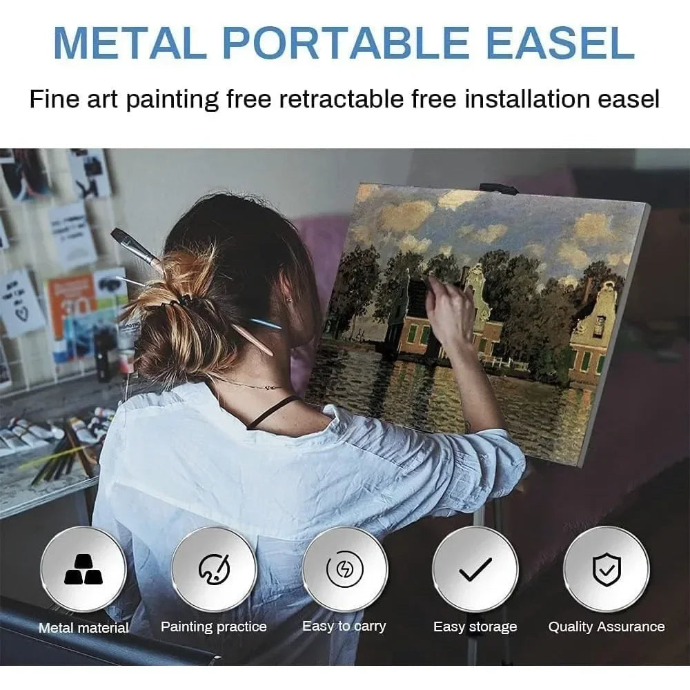 Display logo Adjustable portable easel for painting canvas heights from 17 to 66 inches