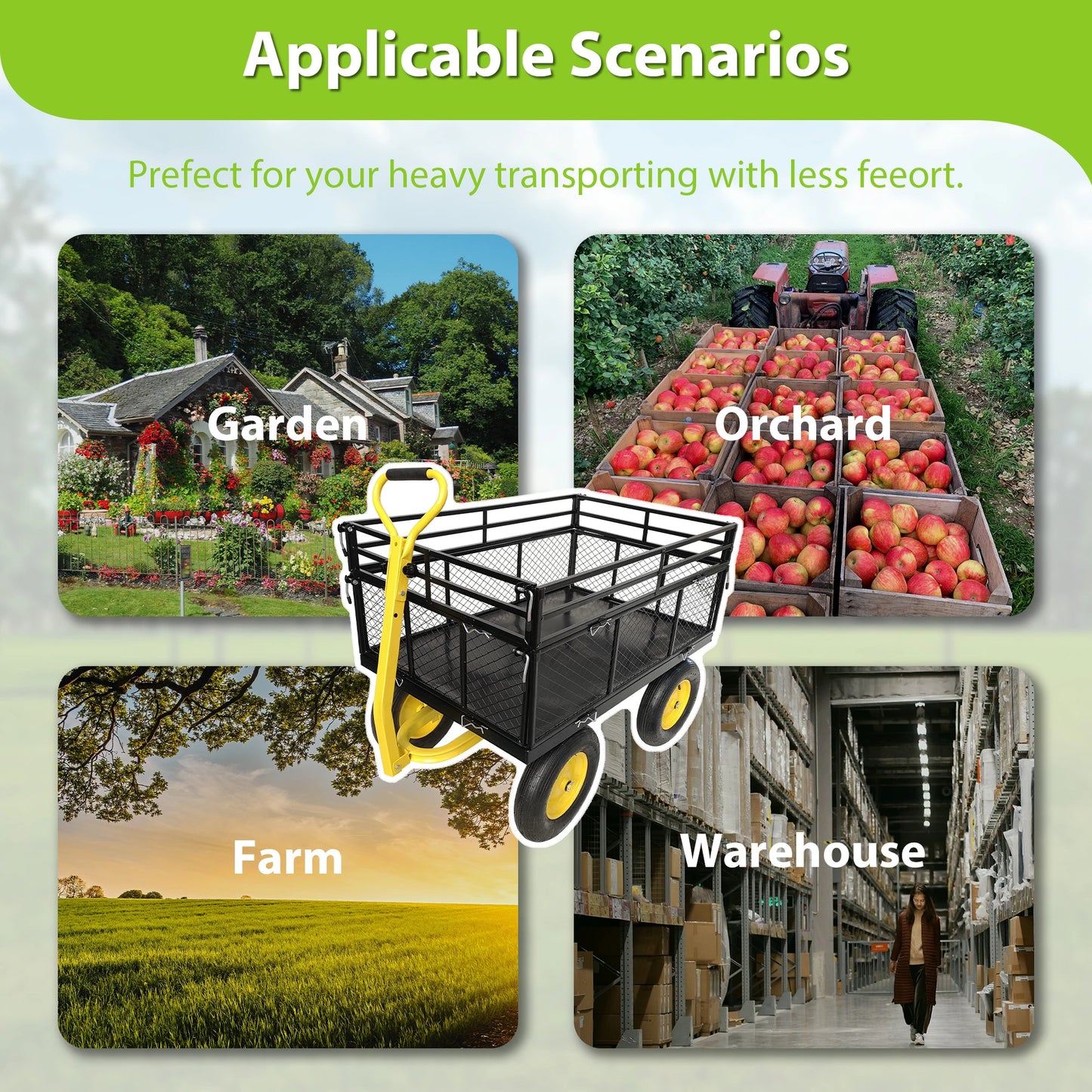 LZBEITEM Steel Garden Cart
