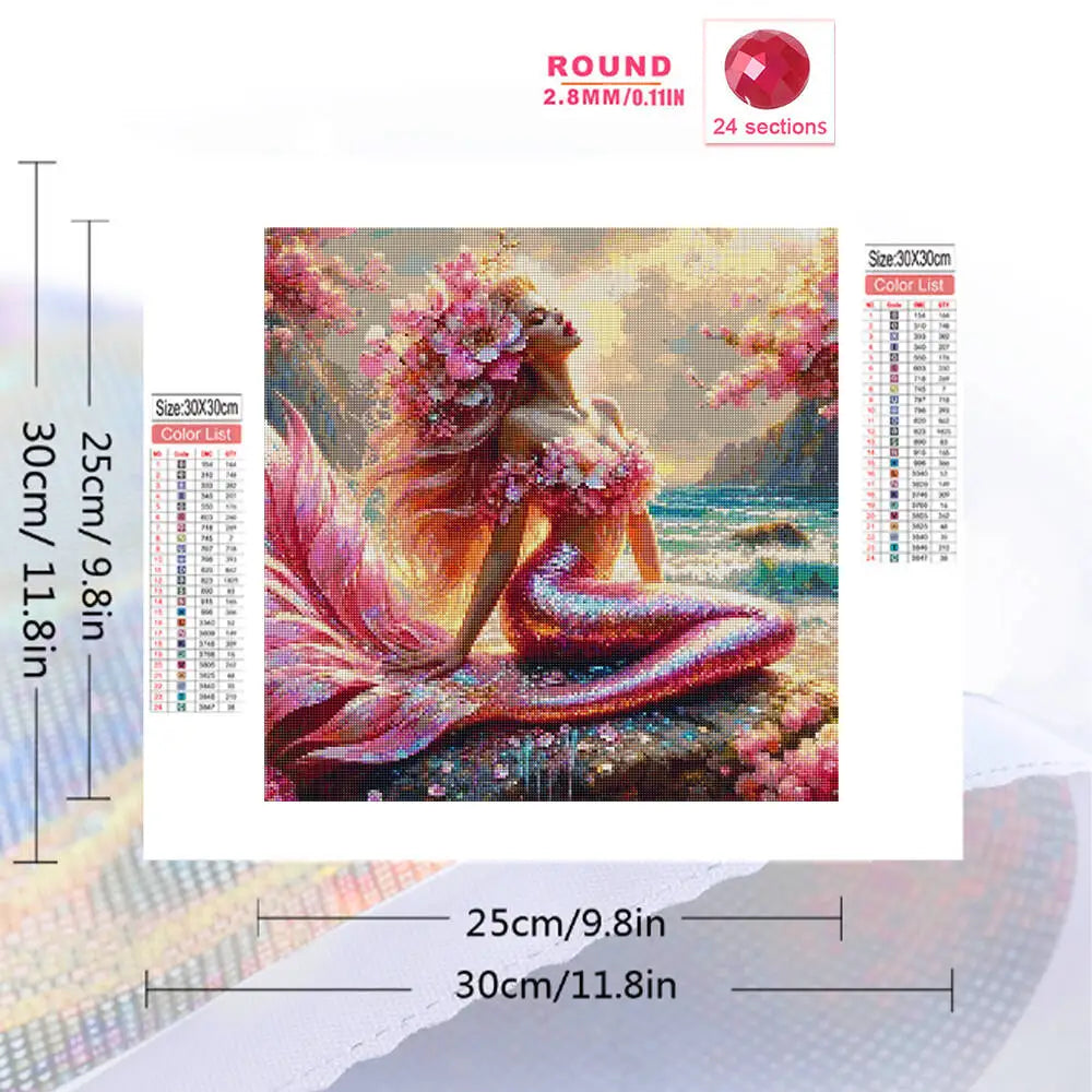Diamond Painting Woman Portrait New Arrival Seasdie Diamond Mosaic Mermaid Picture Rhinestones Kits Decor For Home,frameless