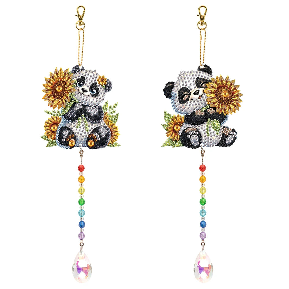 2Pcs Diamond Art Painting Hanging Suncatchers Ornament Diamond Painting Hanging Decor for Home Decor & Gift