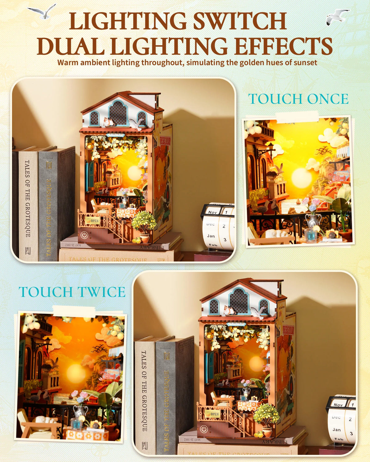 Rolife DIY Rolife  Wooden 3D Puzzle Model Building Kit for Bookshelf Decor Gift for Adult Book Lovers