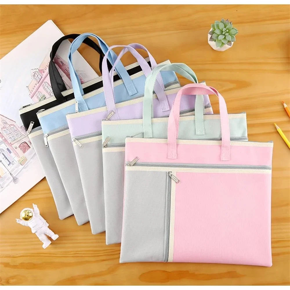Art Portfolio Bag with Zipper and Handle Large Capacity Oxford Bag Artwork Storage Container A3 Size
