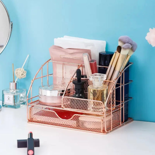 Wrought Iron Stationery Rack, Office Document Shelf, Makeup Brush  Box