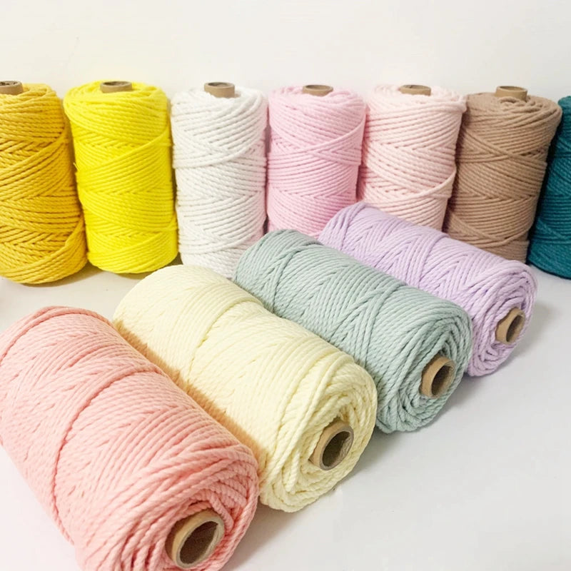 2mm 100M Macrame Cord Rope Cotton Twine Thread String Crafts DIY Sewing Handmade Wall Hangings Bohemia Wedding Party Home 2030