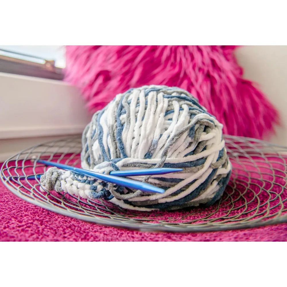 Cozy Chenille Yarn, 220 yd, Arctic White, 100% Polyester, Bulky