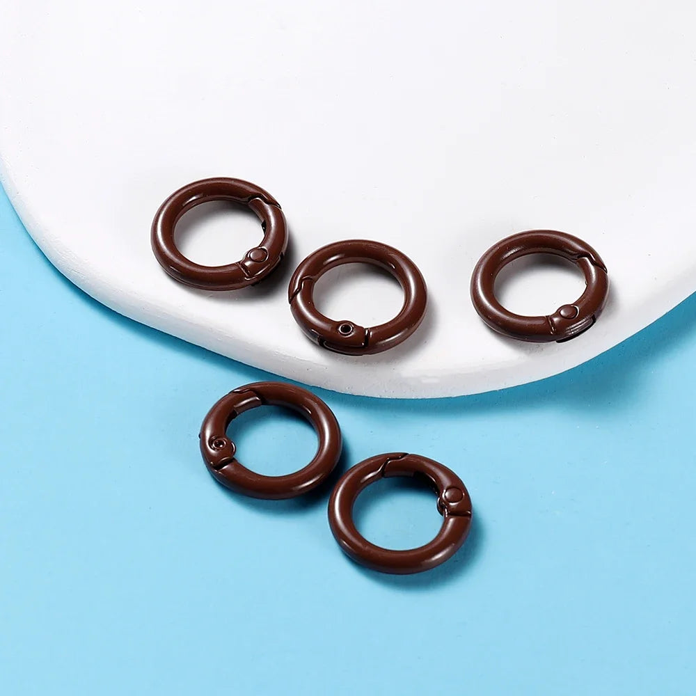 5Pcs/Lot 21 Colors Metal O Ring Spring Clasp Metal O Ring Spring ClaspKeychain Clips Hook Dog Chain DIY Jewelry Buckle Connector