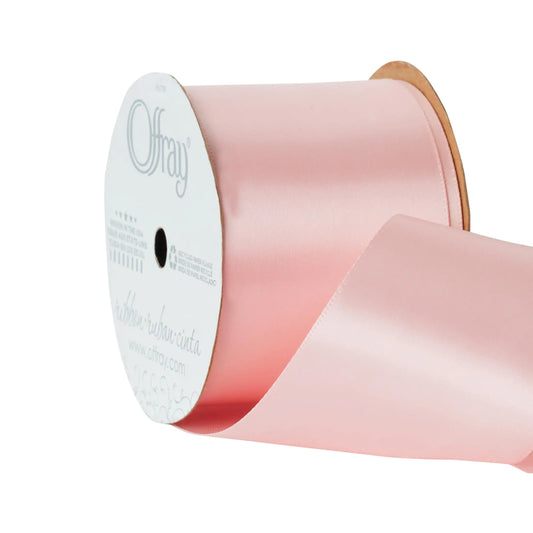 Ribbon, Carnation Pink 2 1/4 Inch Single Face Satin Polyester Ribbon, 9 Feet