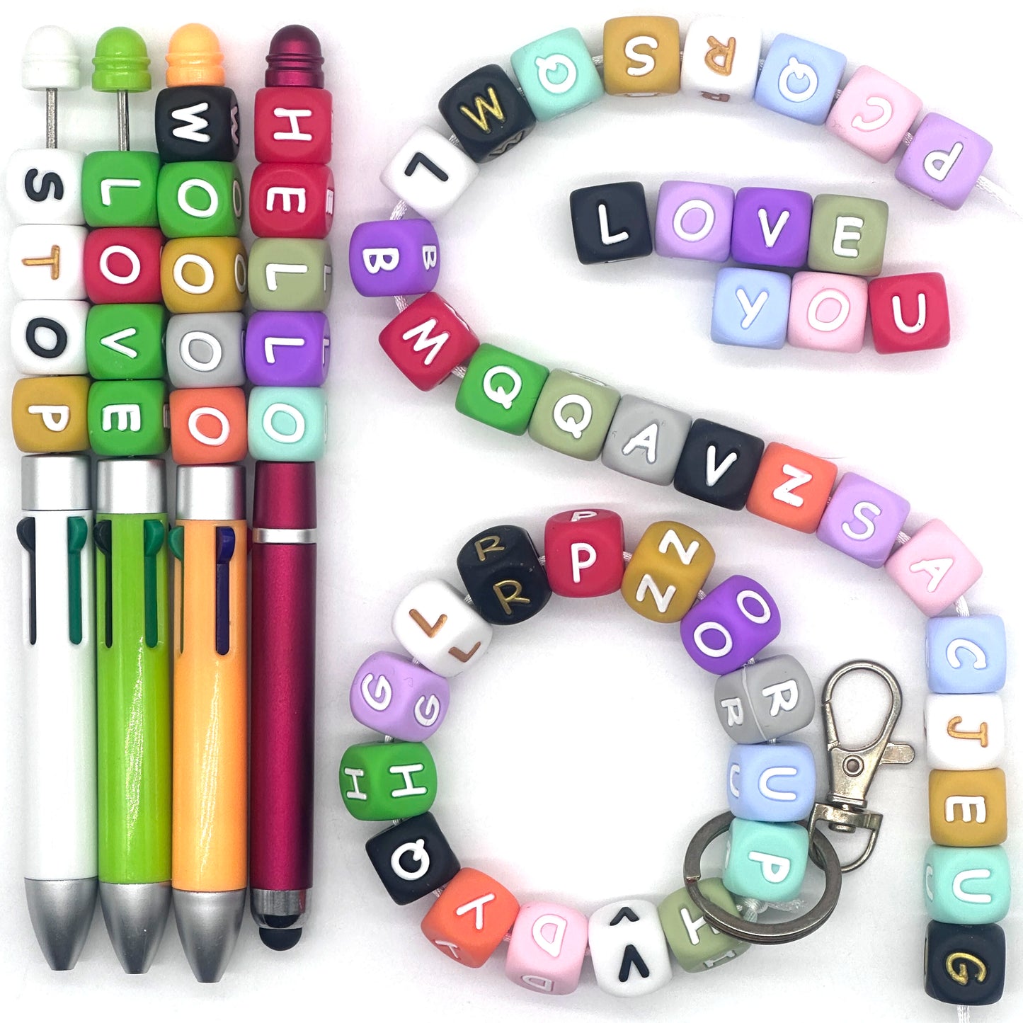 78pcs 12mm Silicone letter beads for DIY Key Chains Necklaces Bracelets Bag Chains Pen Beads Loose Beads Focus Bead