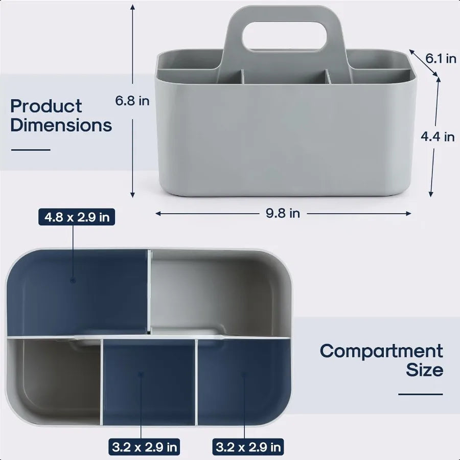 Multiuse Caddy Organizer with Handle Stackable Plastic Tote Bin Art Craft Supplies