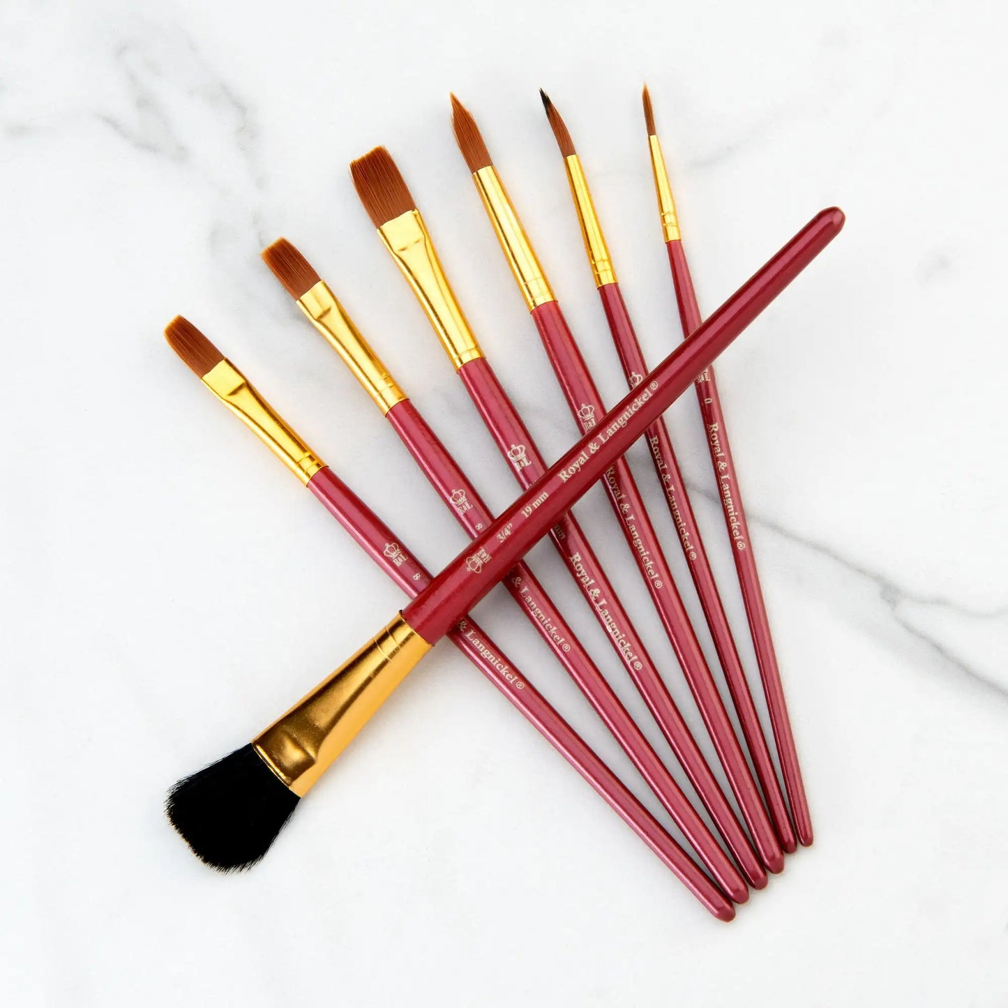 (3 pack) Royal & Langnickel - 7pc Brown Talkon Watercolor Artist Paint Brush Set