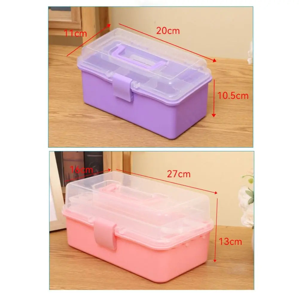 2/3 Layers Foldable Large Capacity Storage Box Multifunctional Plastic Portable Box
