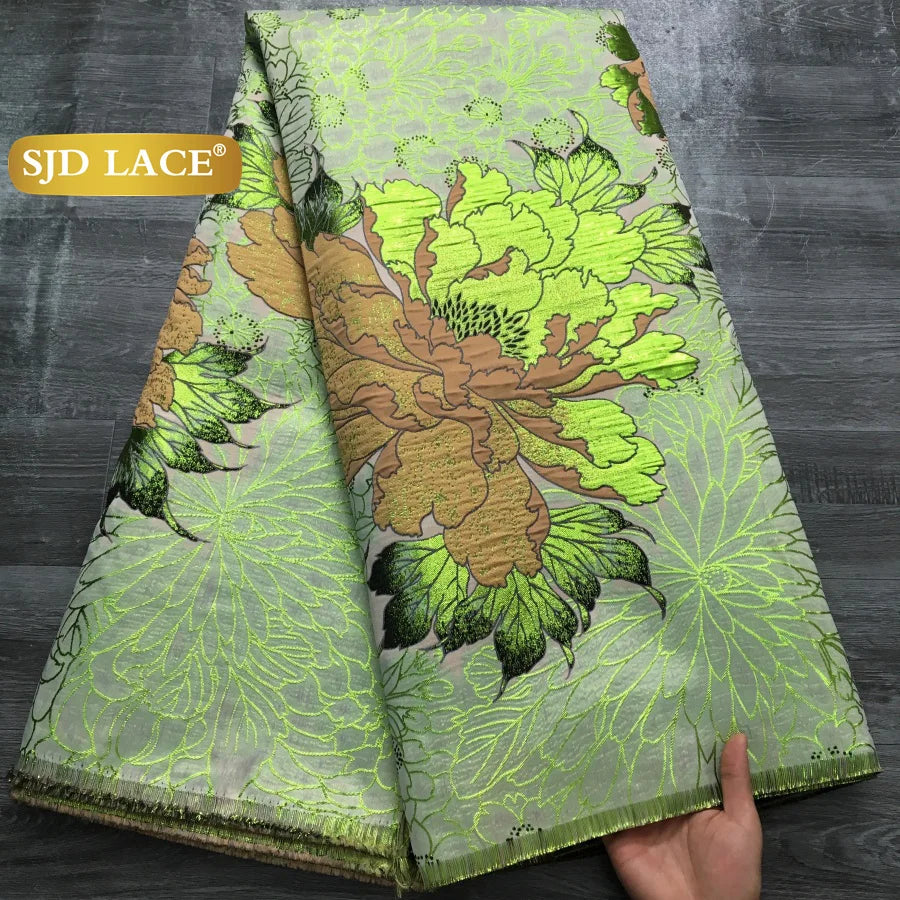 SJD LACE African Brocade Lace Fabrics 2026 High Quality Tulle Damask Nigerian Jacquard French Lace For Sewing Women Dresses 2485