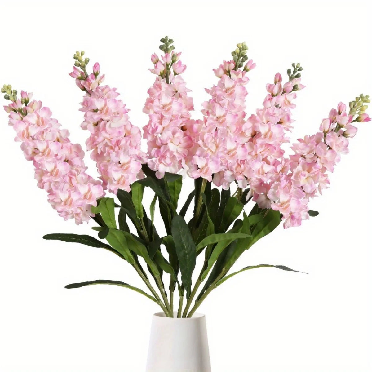 6PCS Artificial Flowers Snapdragon Antirrhinum Flowers 31.50'' Larkspur Fake Flower