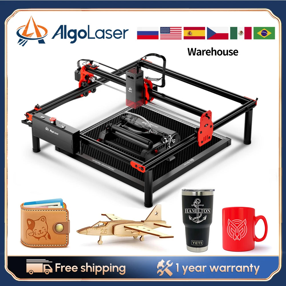 NEW Algo Laser High Power Mini Laser Engraver 40x40CM Carving Area DIY Laser Engraver Metal Cutting CNC Laser with App Control