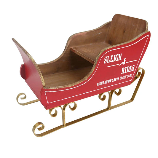 Christmas Craft Supplies Indoor Decoration Merry Christmas Red Sledge Sleigh