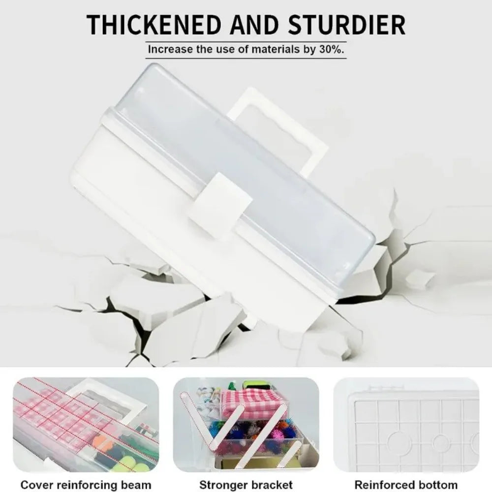 2/3 Layers Foldable Large Capacity Storage Box Multifunctional Plastic Portable Box