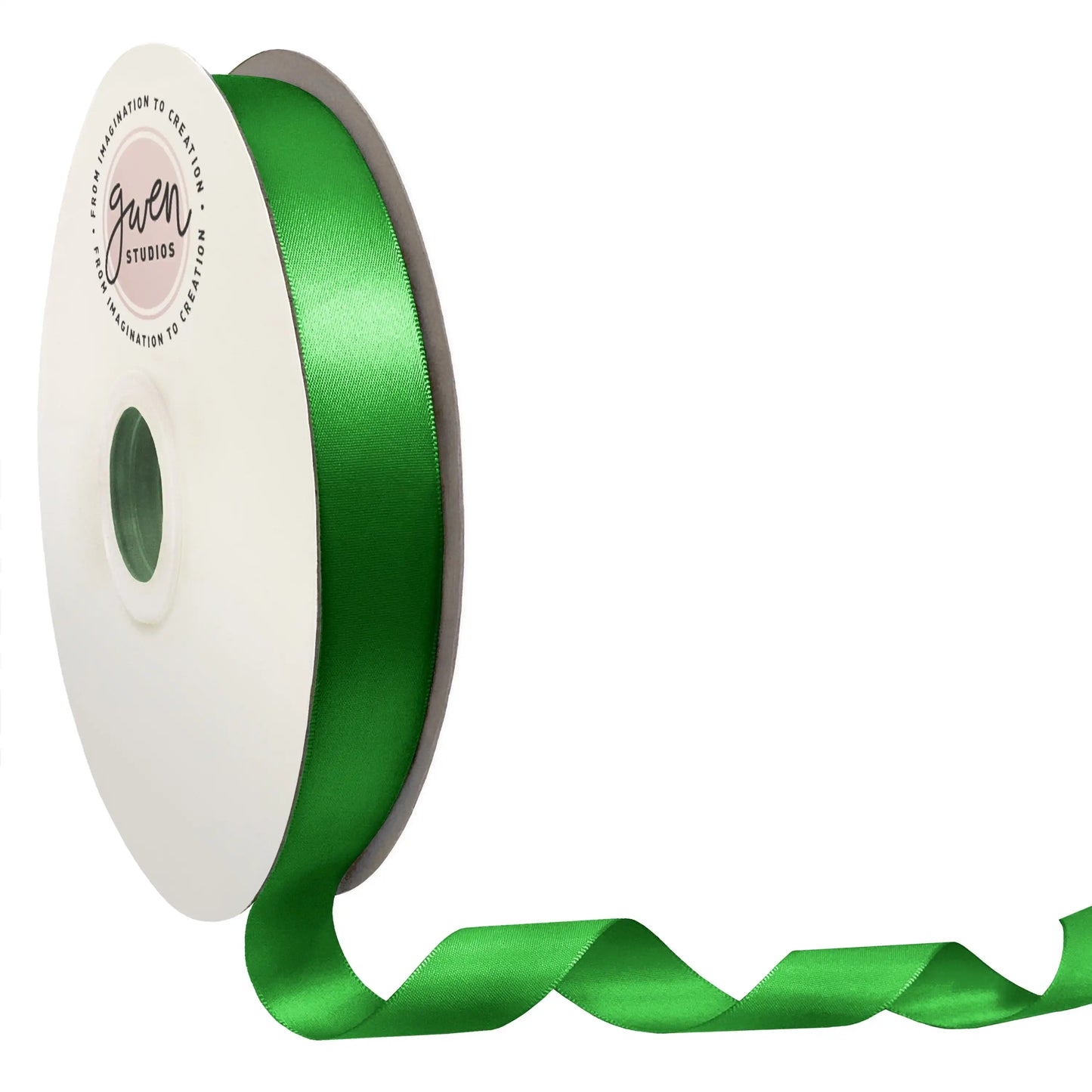Emerald Green Double Faced Satin Ribbon, 7/8 X 100 Yards by Gwen Studios