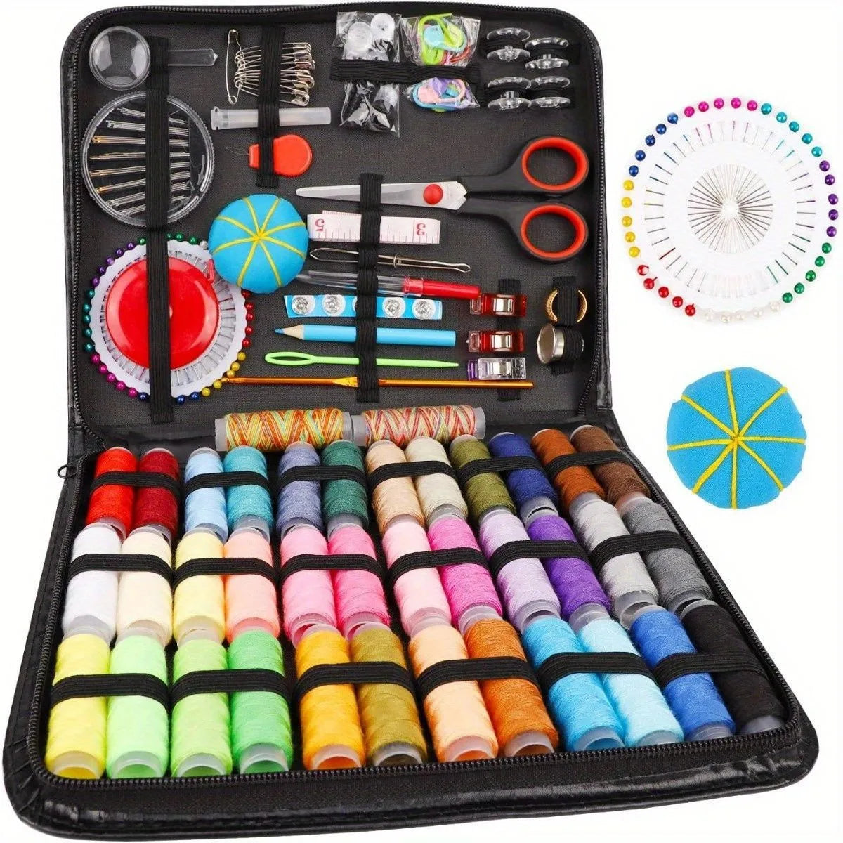 Professional Complete Sewing Kit Set with Threads Needles Scissors Tape Measure for DIY Handcraft Beginner Home Repair