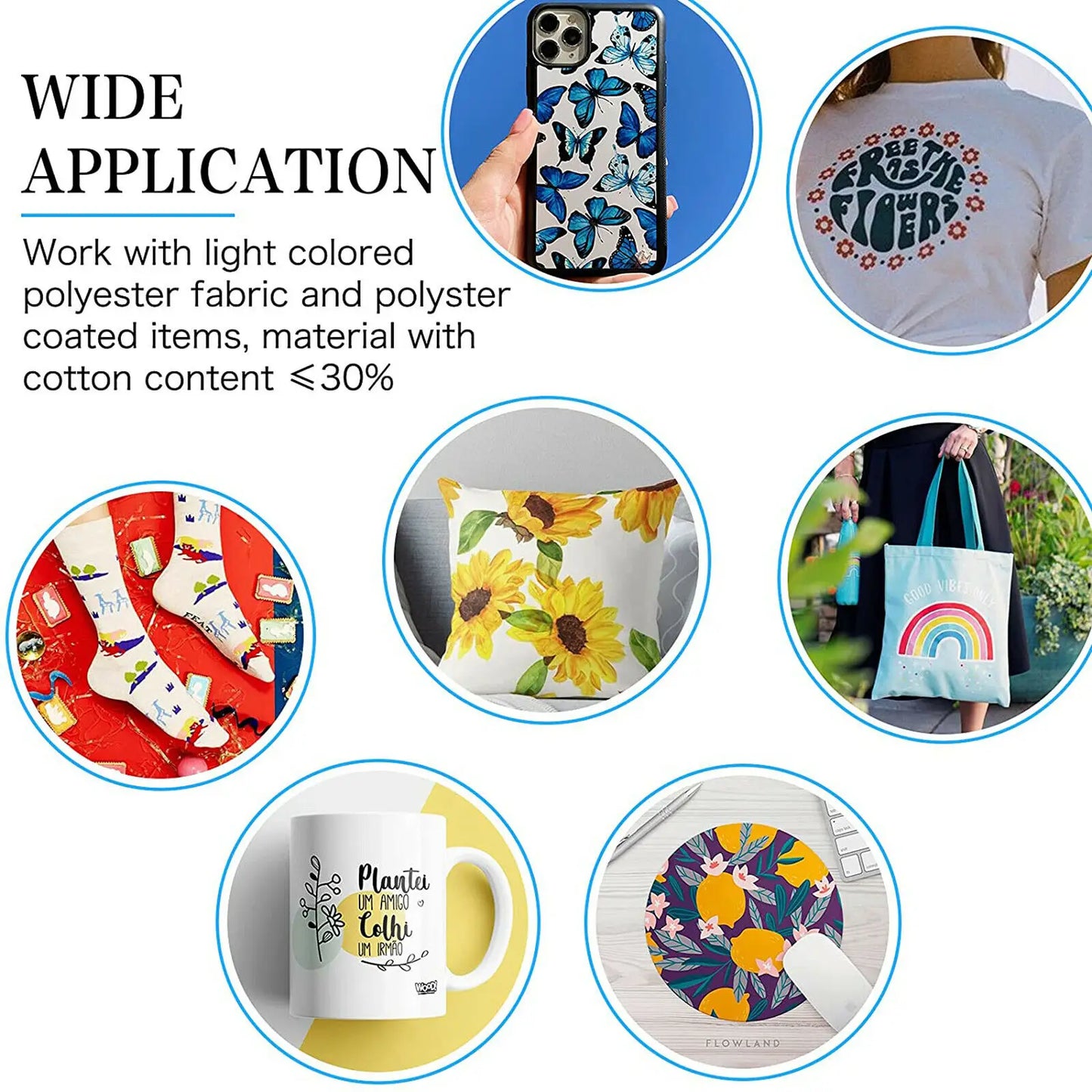 HTVRONT 150 Sheets A4（US）8.5 x 11 inches Sublimation Paper Heat Transfer Paper for Inkjet Printer