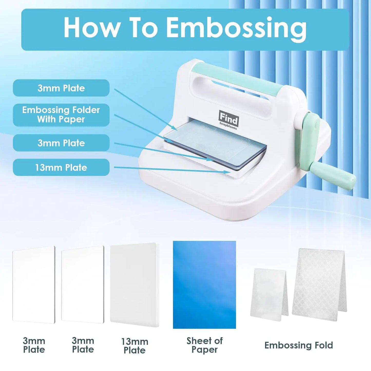 Manual Die Cutting & Embossing Machine,A5 DIY Die Cutting Machines for Card Making Crafting,