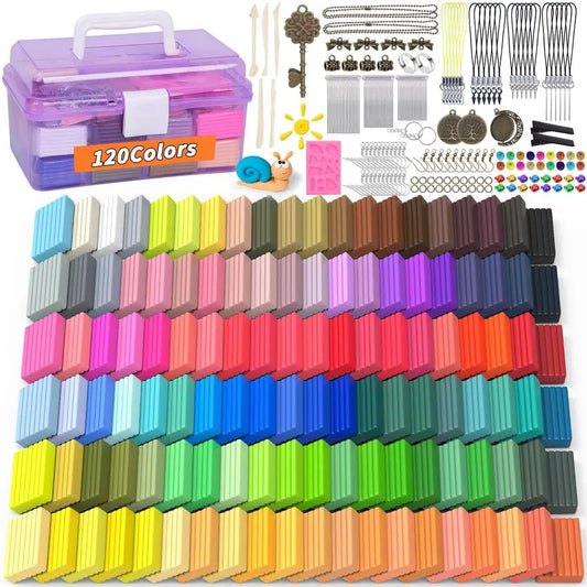 Pcs Polymer Clays 120 Colors Modeling Clay DIY Starter Kit Oven Baked Model Clay NonSticky Molding DIY Clay with Sculpting Tool