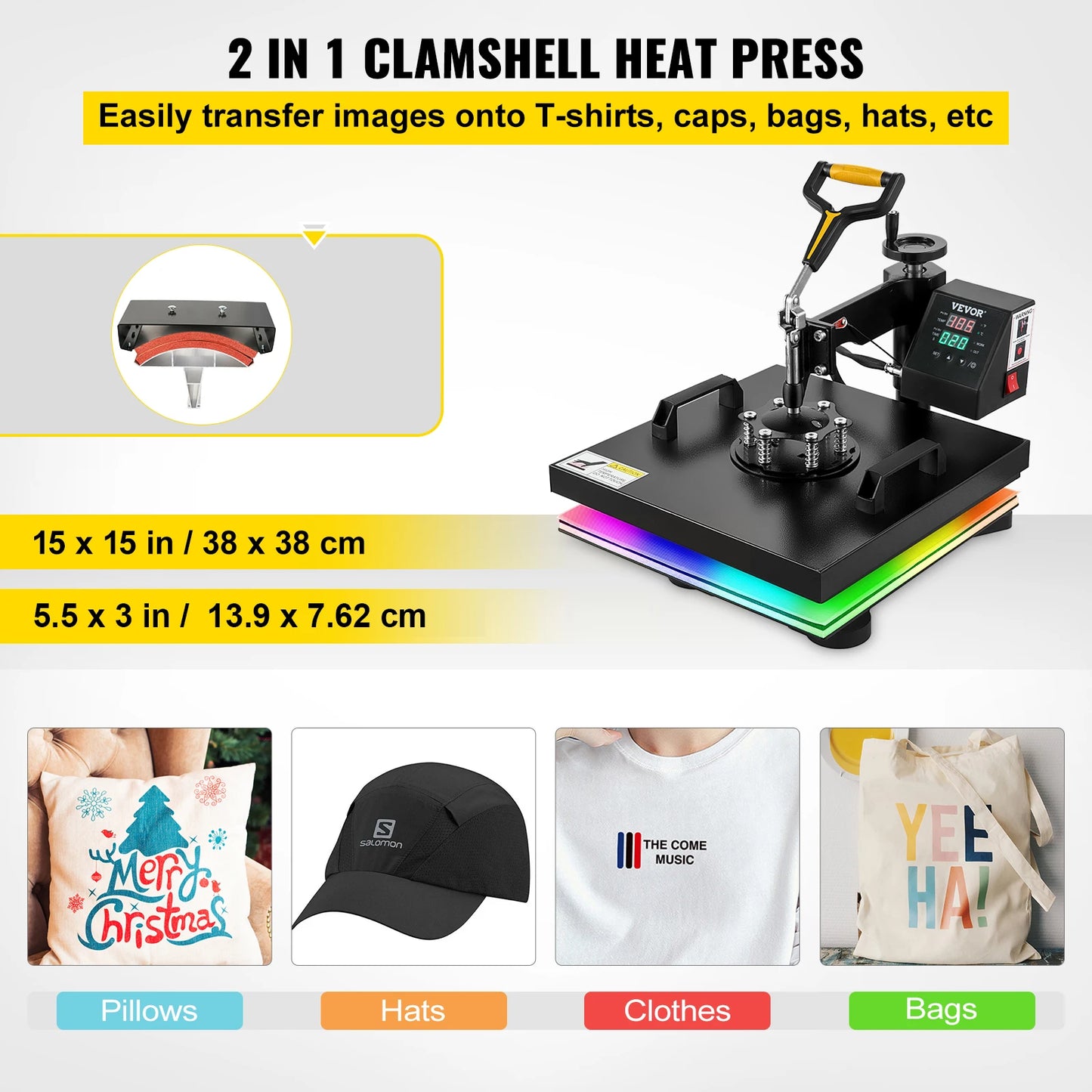 VEVOR 2In1 Heat Press Digital Sublimation Printer Transfer