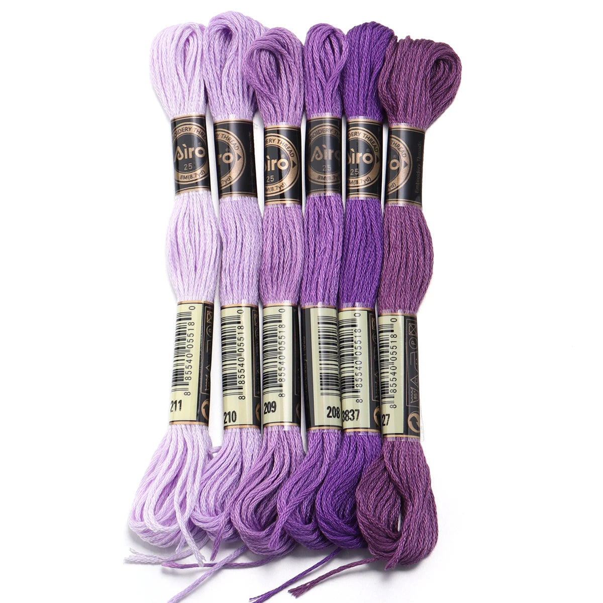 6Pcs/Lot 8m Polyester Cross Stitch Thread Colorful Embroidery Thread String Strap For DIY Sewing Crafts Clothing Accessorie 2030