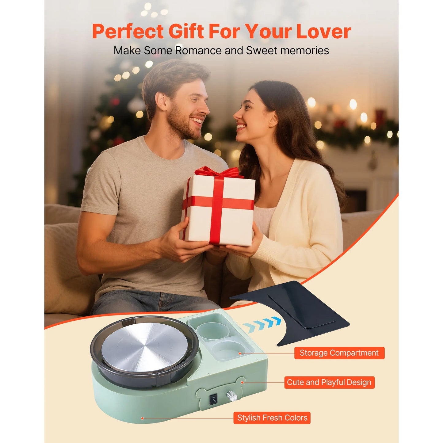 SucceBuy 3/6 inch Mini Pottery Wheel Turntable Forward Reverse Rotation Adjustable Speed Electric Clay Wheel for Kids and Adults