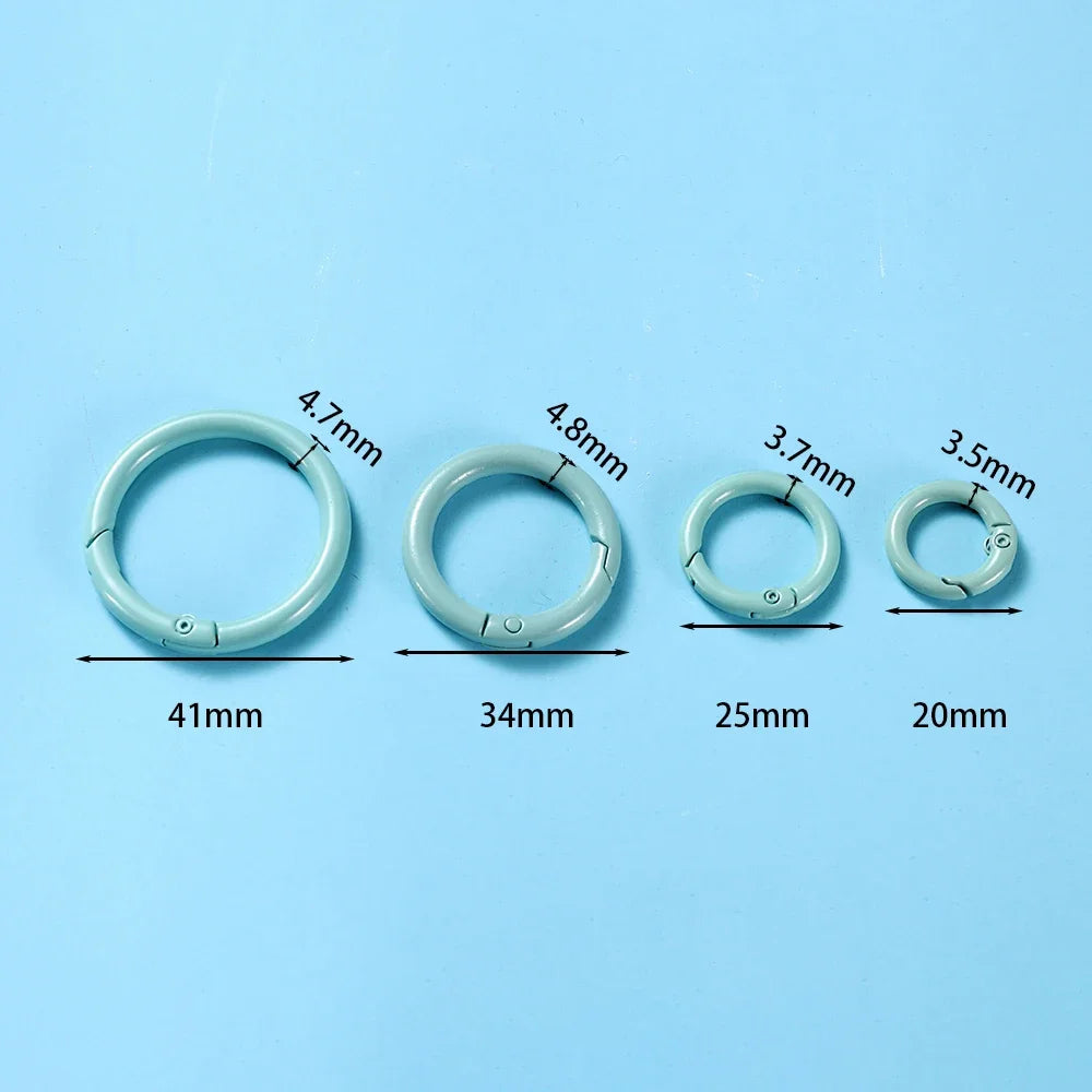 5Pcs/Lot 21 Colors Metal O Ring Spring Clasp Metal O Ring Spring ClaspKeychain Clips Hook Dog Chain DIY Jewelry Buckle Connector