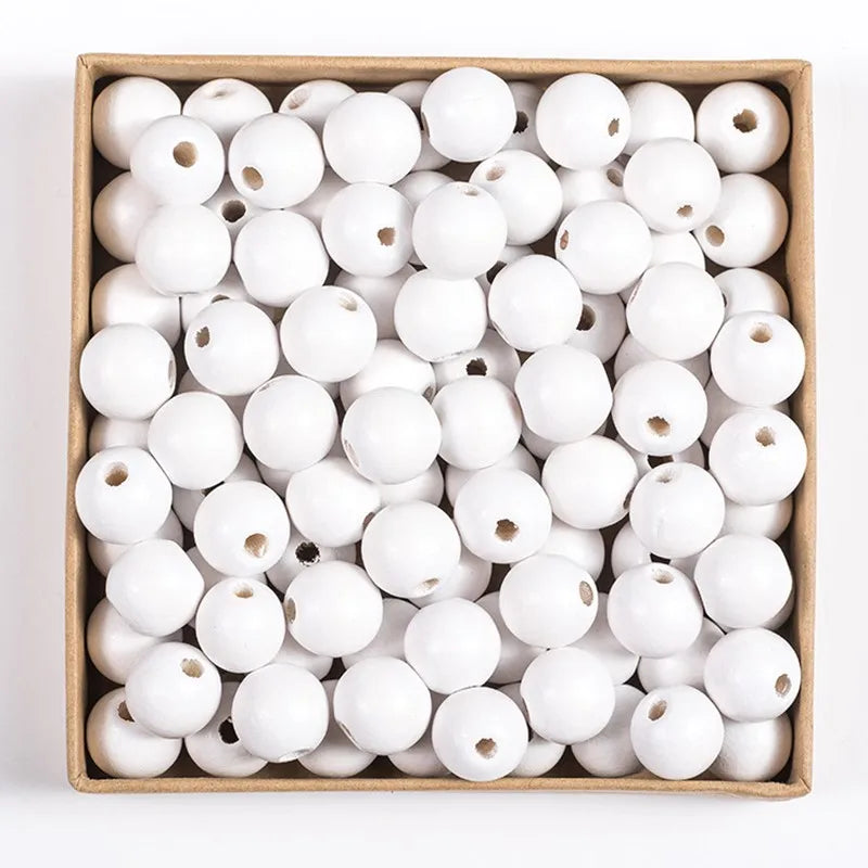 SOMESOOR 50pcs 16mm 0.63IN Natural Wooden Beads Multi Colors Round Shaped DIY Craft Wood Bracelet Necklaces Jewelry Accessories