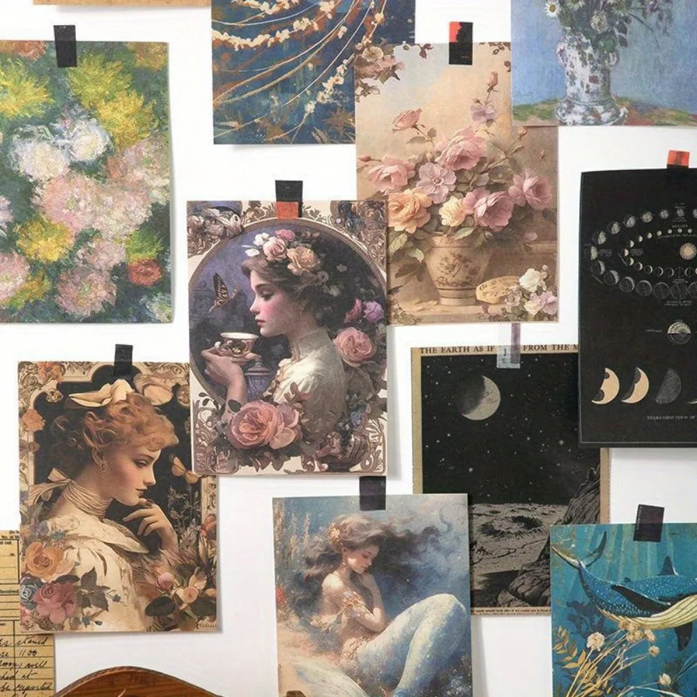 720 Sheets 6 Sets Poetry of Nature Vintage Scrapbook Paper , for Artistic Crafting