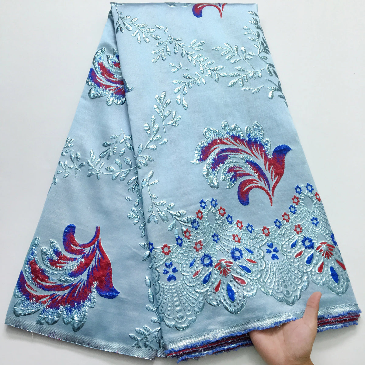 SJD LACE African Brocade Lace Fabrics 2026 High Quality Tulle Damask Nigerian Jacquard French Lace For Sewing Women Dresses 2485