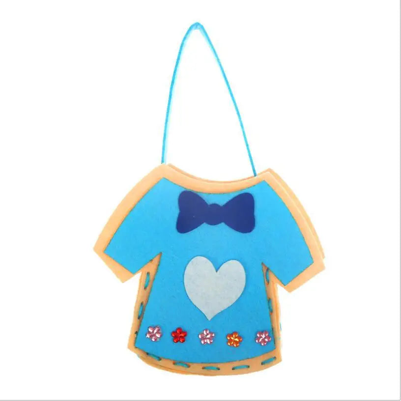 Sewing Joy Handmade Bag Cartoon Fabric Handbags Set DIY Sewing Toys  Non-woven Animal Butterfly Flower Bags Girls Craft Gifts