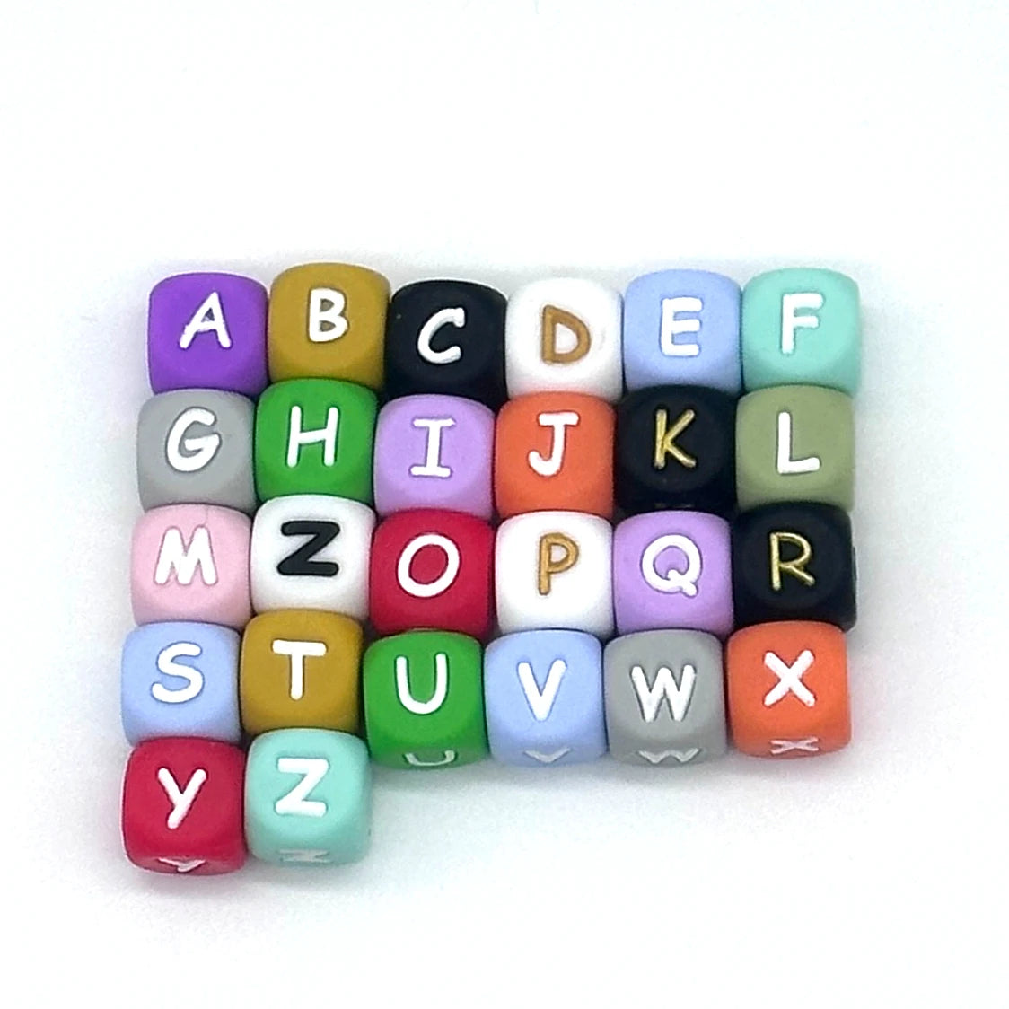 78pcs 12mm Silicone letter beads for DIY Key Chains Necklaces Bracelets Bag Chains Pen Beads Loose Beads Focus Bead