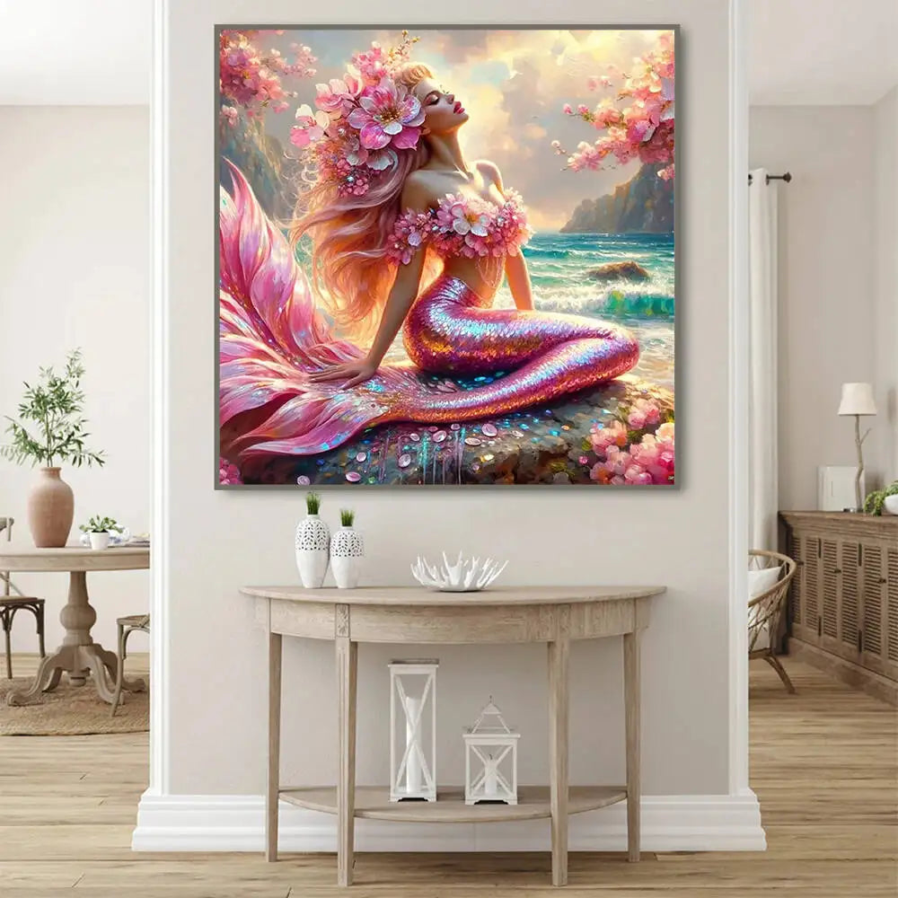 Diamond Painting Woman Portrait New Arrival Seasdie Diamond Mosaic Mermaid Picture Rhinestones Kits Decor For Home,frameless