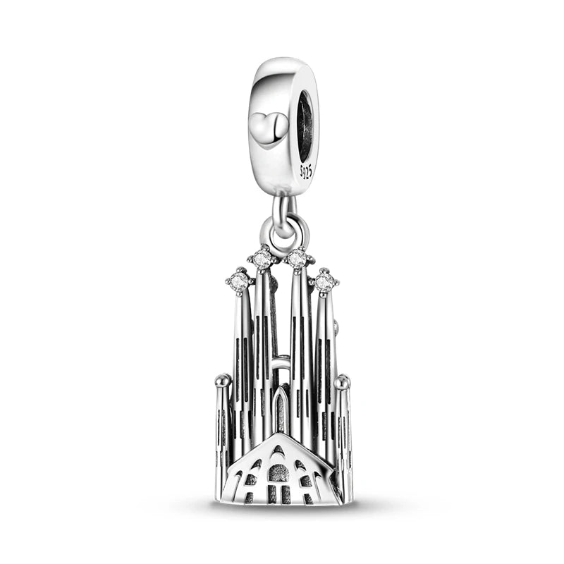 925 Sterling Silver Airplane Luggage Travel Pendants Bracelet Charms Fit Bangle For Women Jewelry Party Beads Gift DIY Accessory