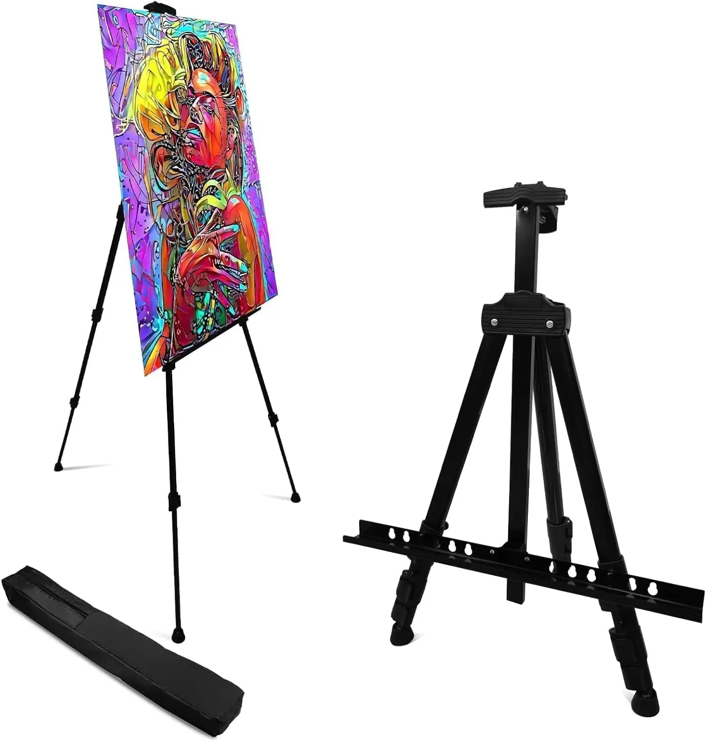 Display logo Adjustable portable easel for painting canvas heights from 17 to 66 inches