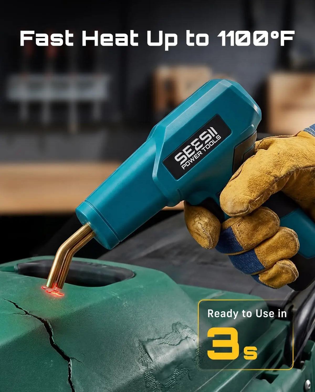 SEESII 150W Plastic Welding Machine Kit 2 in 1 Hot Stapler Plastic Repair Kit with 60W Soldering Iron Hot Stapler Welding Soldering Iron Garage Tool For Car Bumper Crack