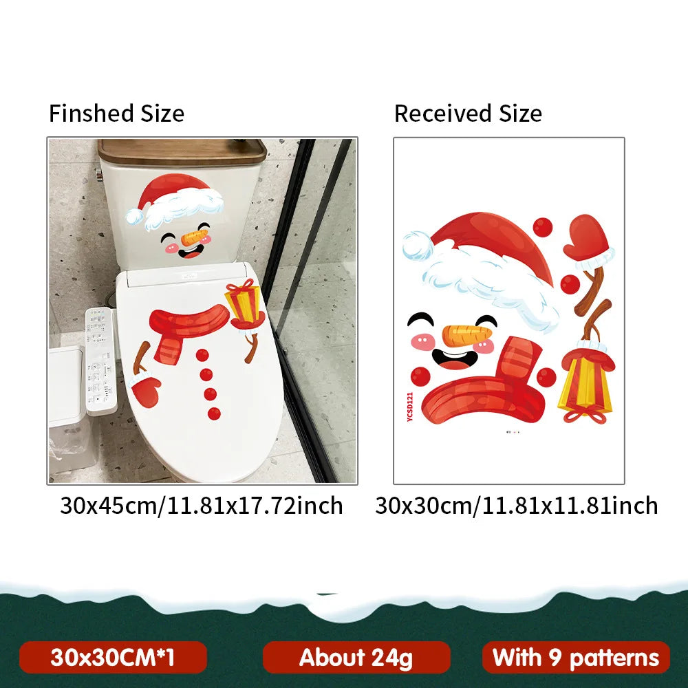 Break-Through Wall 3D Santa Claus Decal PVC Removable Christmas Wall Window Sticker Home Christmas Decoration Gift New Year 2025