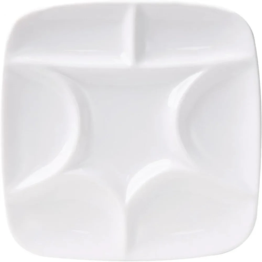 12 well round porcelain watercolor palette gouache acrylic oil painting, 7 inches