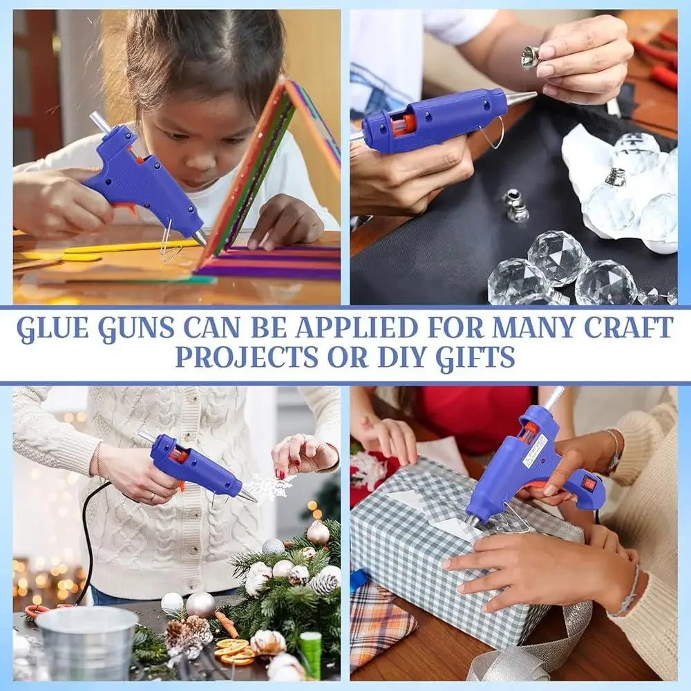 24 Pieces Mini Hot Glue Gun Kit with 25 Glue Sticks Perfect Crafts DIY Projects Home School Art Supplies