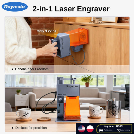 Raymoto R1/R1 Pro Handheld  Laser Engraver With Air Purifier for Wood Metal, Portable Engraving Machine Engraving DIY Tool