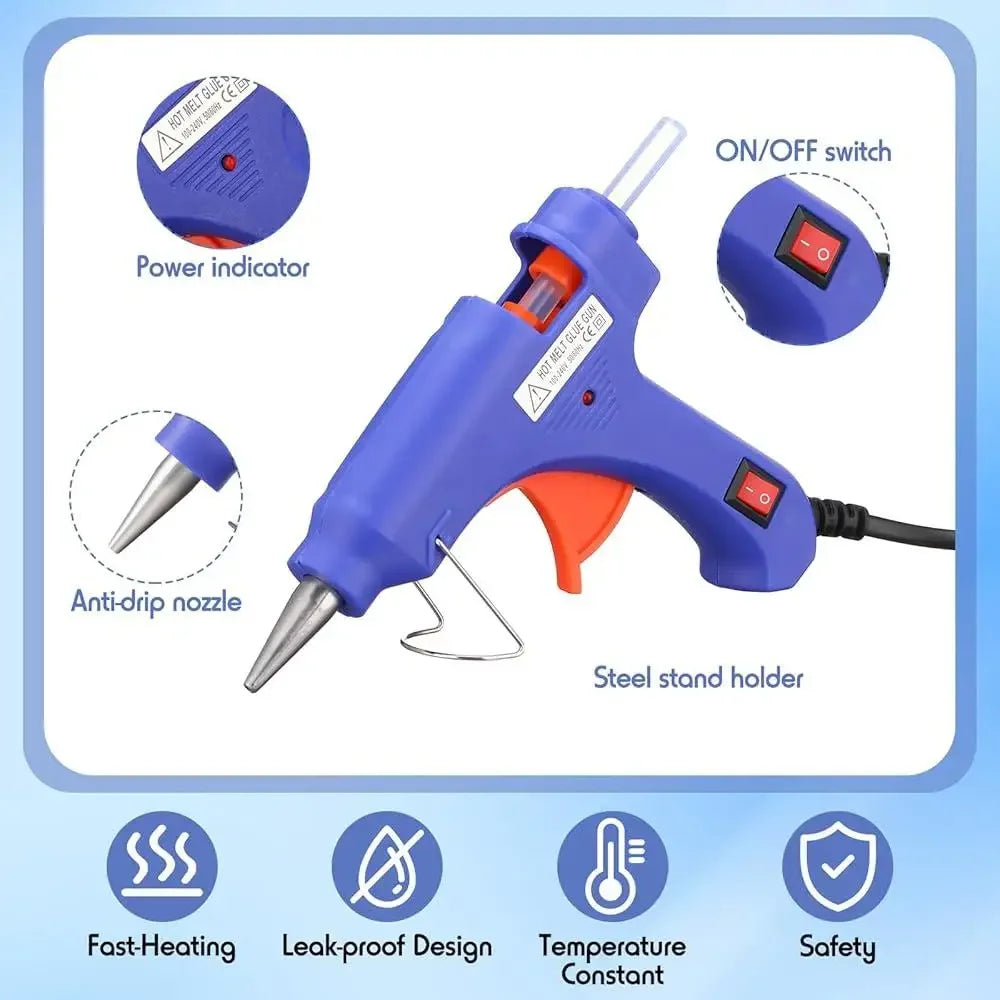 24 Pieces Mini Hot Glue Gun Kit with 25 Glue Sticks Perfect Crafts DIY Projects Home School Art Supplies